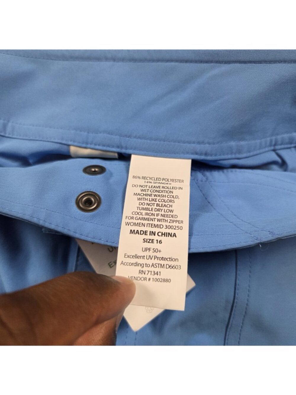 LL Bean Board Shorts Womens 16 Blue Stretch UPF 50 Swim Beach - Picture 3 of 7